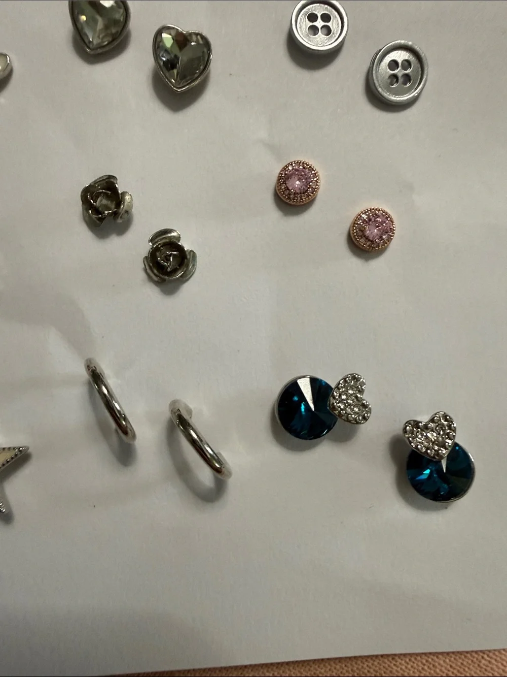 Kids Sparkle Assorted Stud Earring Set - Silver, Pink, Blue